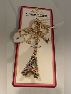 NWT - Piper K Parisian Daydream Eiffel Tower Bag Charm & Keychain